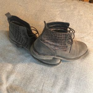 Rugged Grey Suede Ankle Boots